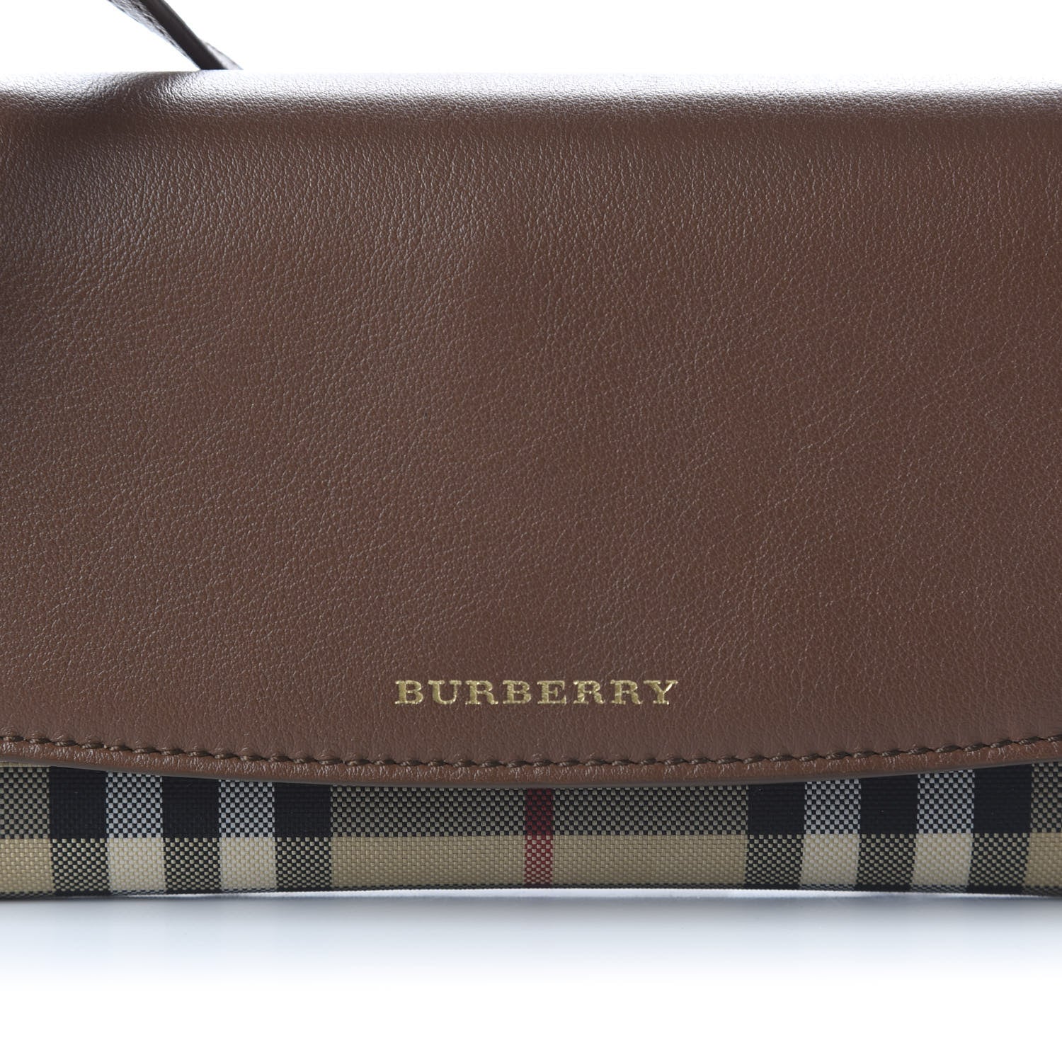 Burberry Calfskin Horseferry Check Henley Wallet On Chain Tan 9 of 9