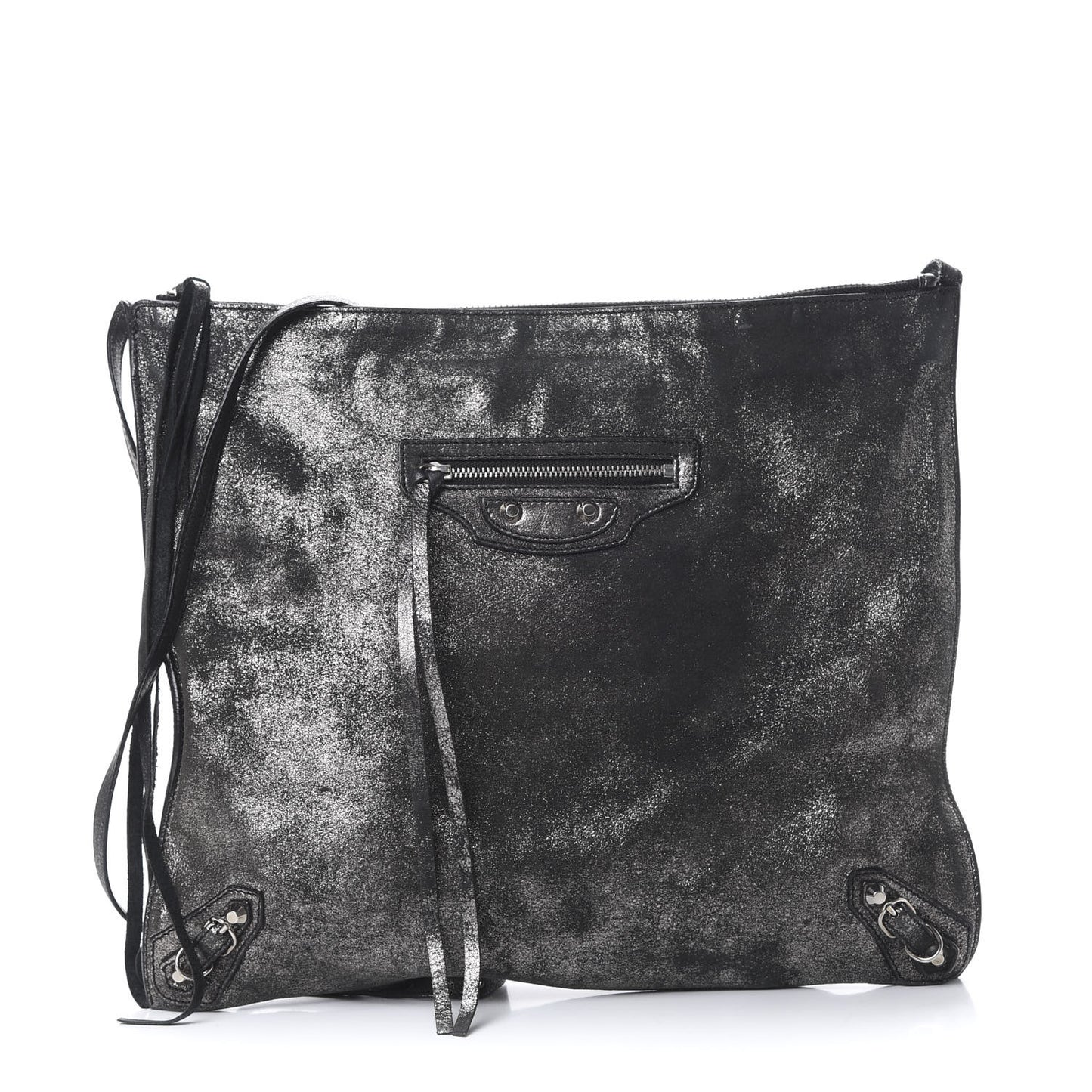 Metallic Calfskin Milkyway Ligne Papier Messenger Black