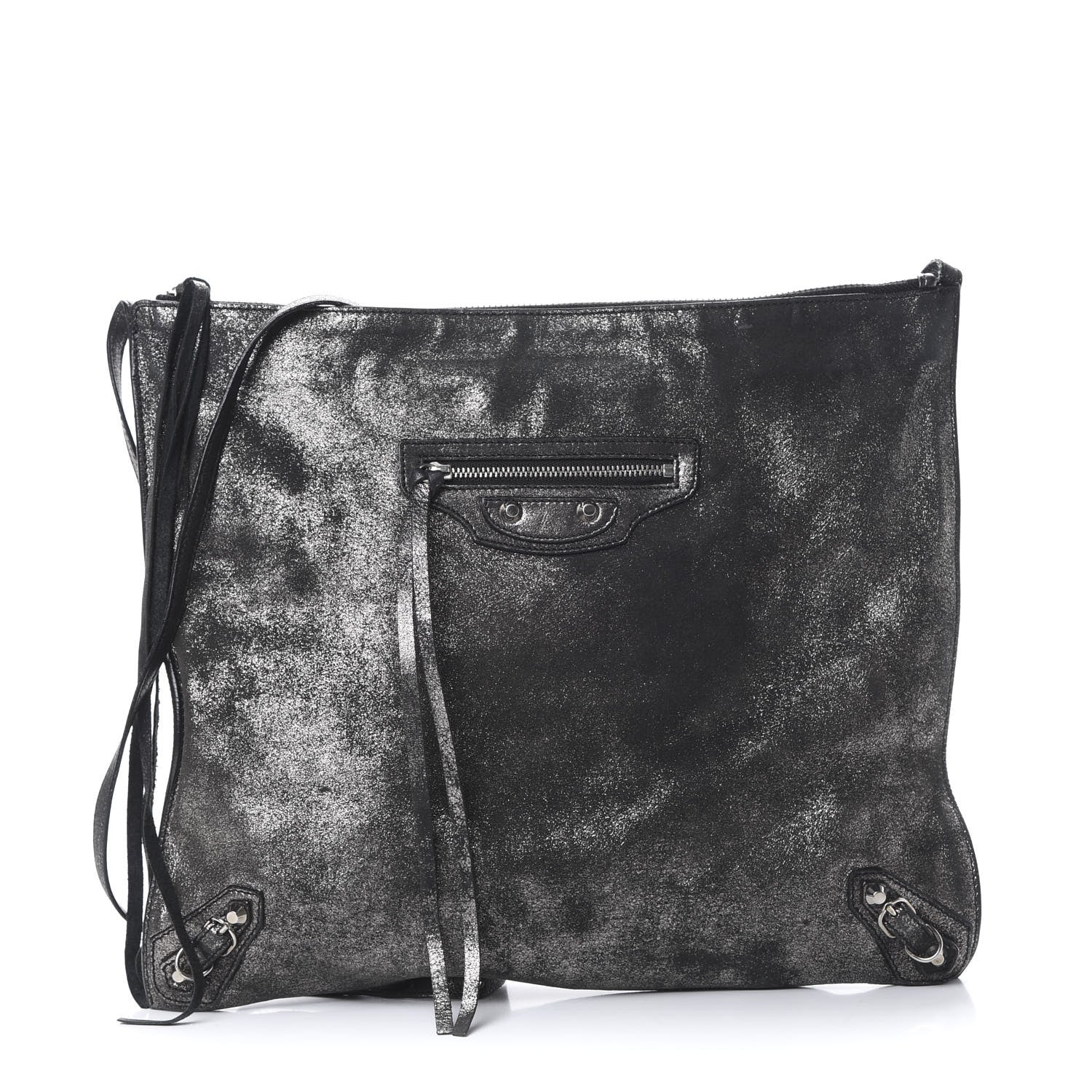Balenciaga Metallic Calfskin Milkyway Ligne Papier Messenger Black 1 of 11
