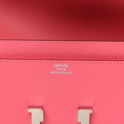 Hermes Epsom Constance Long Wallet Rose Azalee 6 of 7