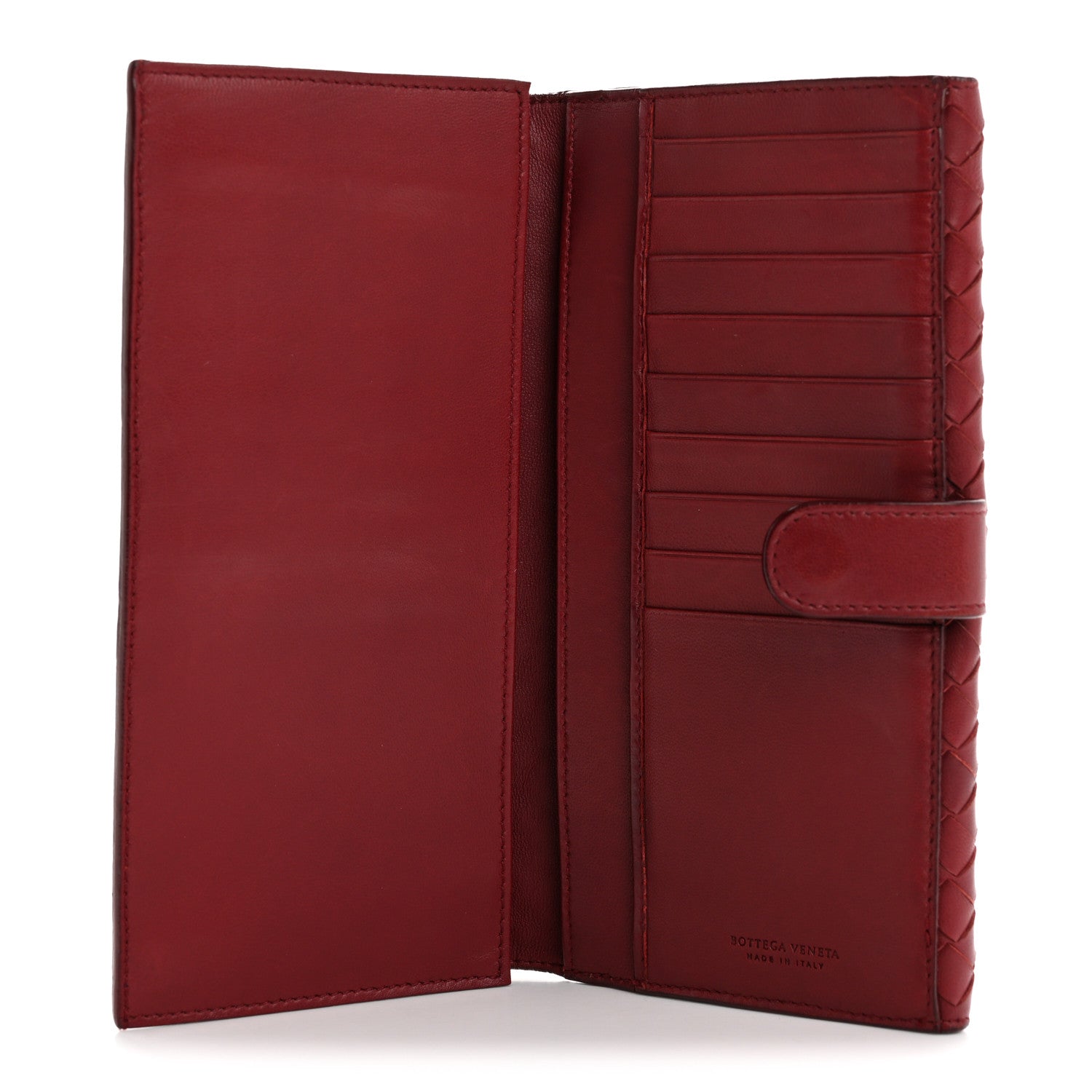 Bottega Veneta Nappa Intrecciato Continental Wallet Dark Red