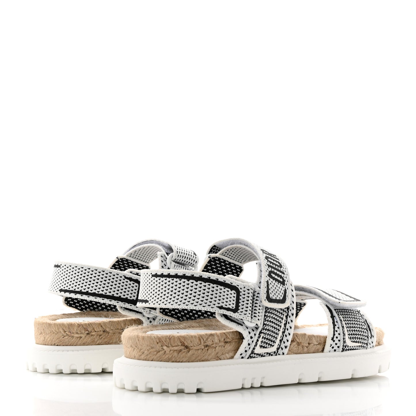 Technical Knit Jute Dioract 10mm Sandals 36 White Black