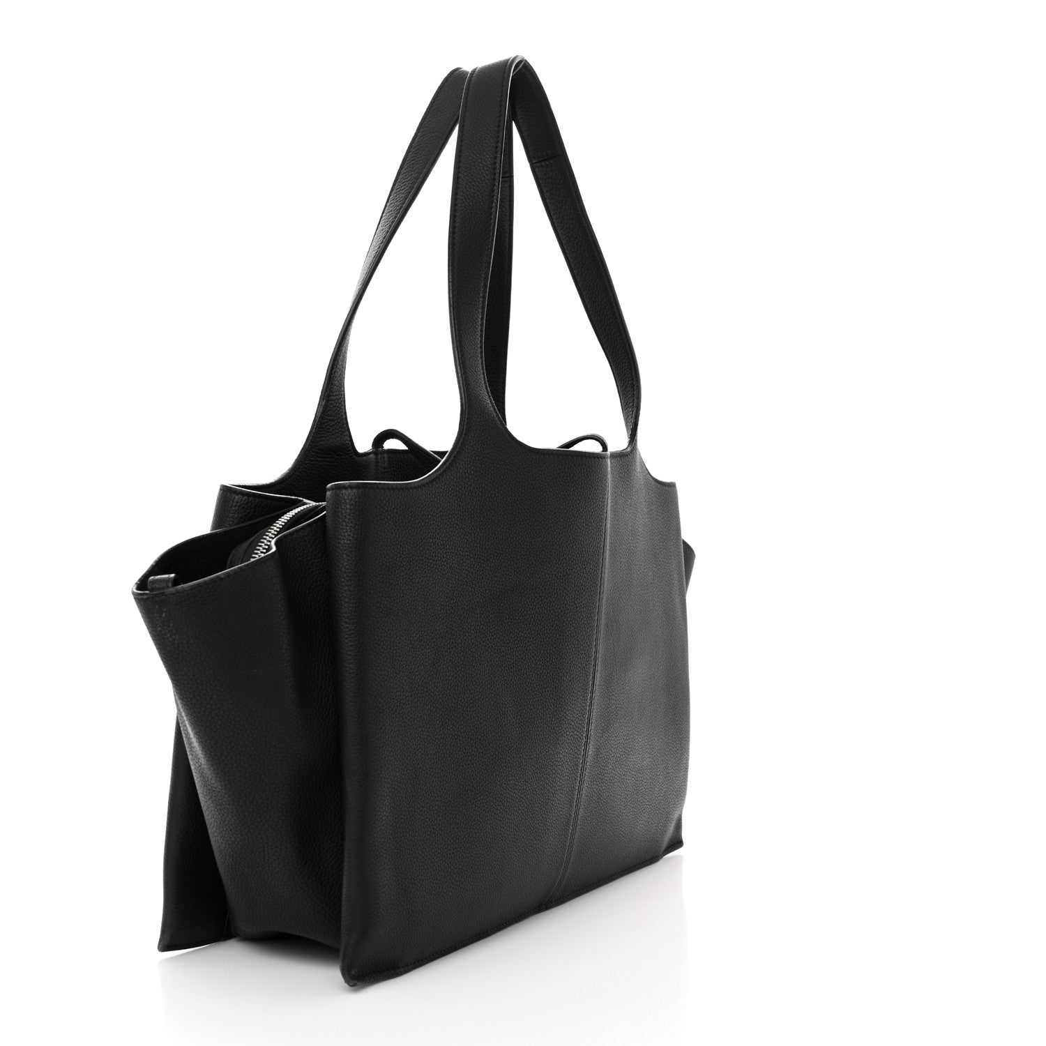 Celine Baby Grained Calfskin Medium Tri-Fold Bag Black 3 of 21