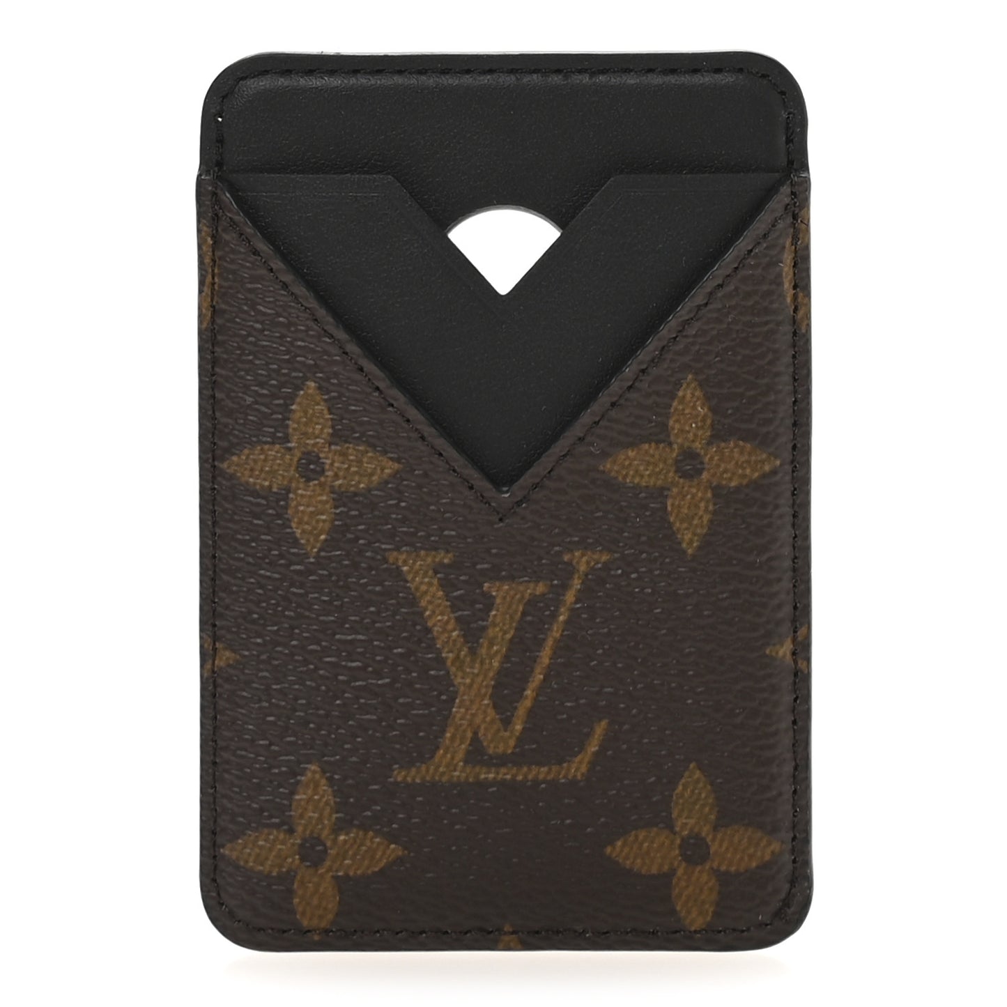 Monogram Macassar Magnetic Card Holder Black
