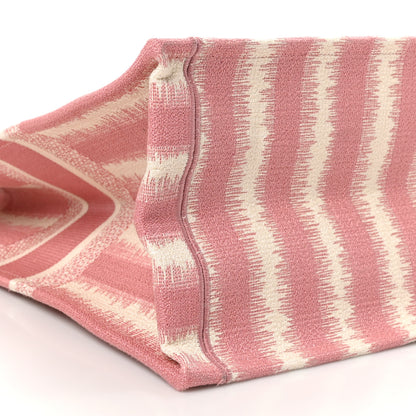 Christian Dior Canvas Embroidered Large Striped Book Tote Pink 9 of 10