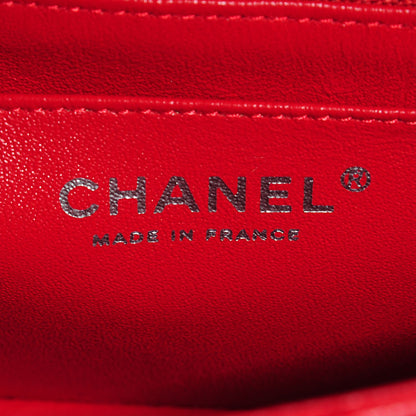 Chanel Lambskin Quilted Mini Rectangular Flap Red 7 of 9