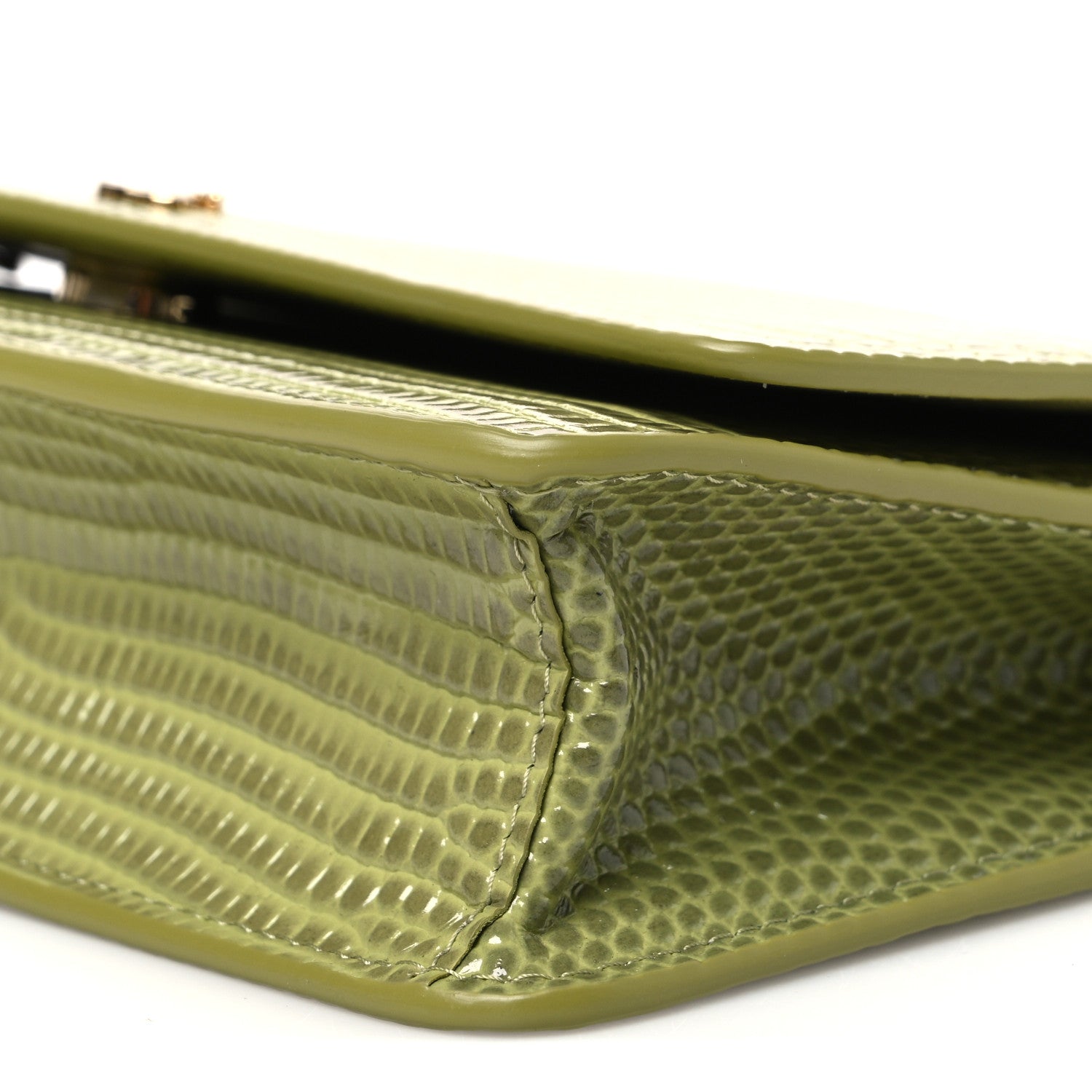 Chanel Shiny Lizard Wallet on Chain WOC Green 10 of 10