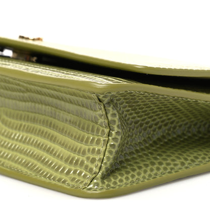 Chanel Shiny Lizard Wallet on Chain WOC Green 10 of 10