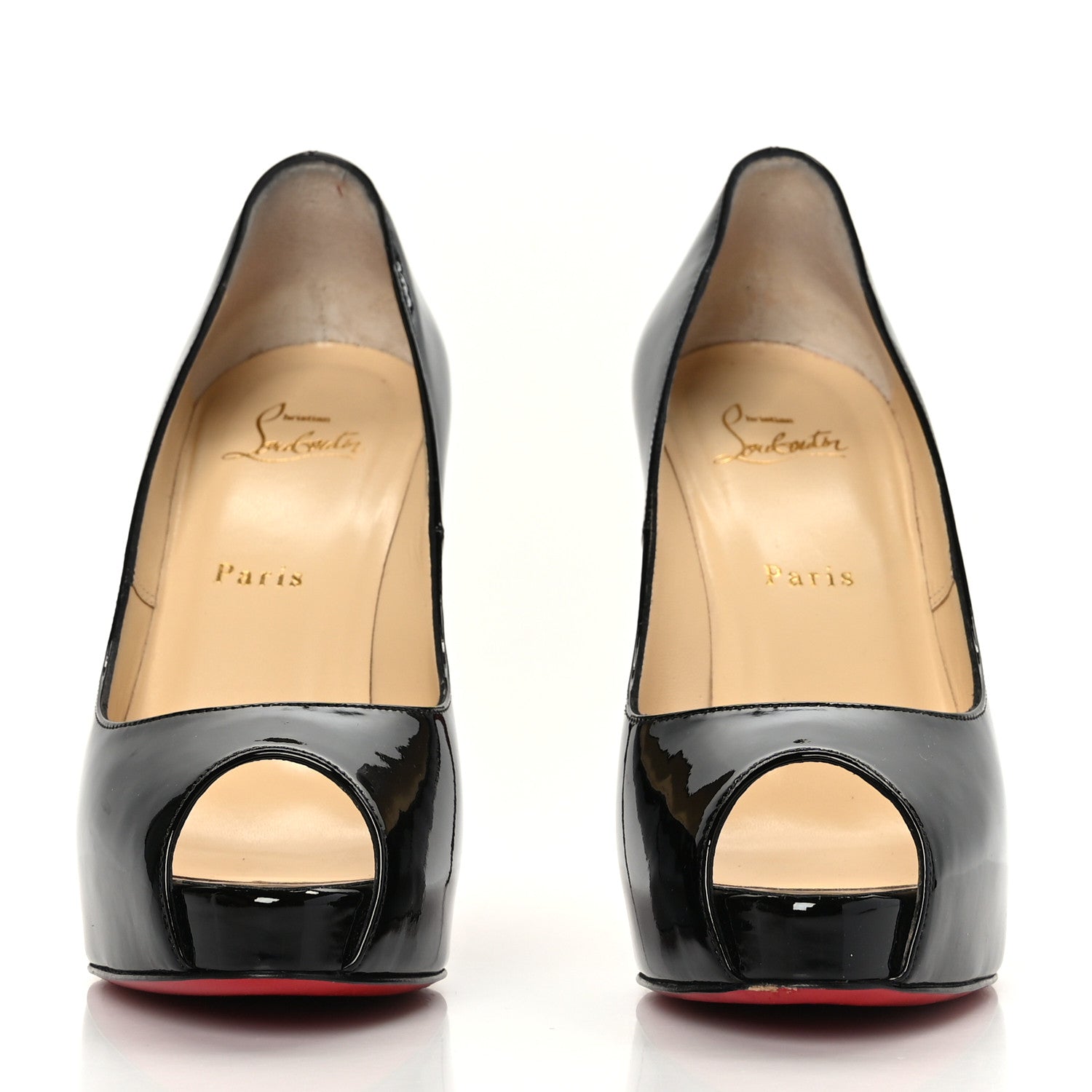Christian Louboutin Patent New Very Prive 120 Pumps 39 Black Red 2 of 9