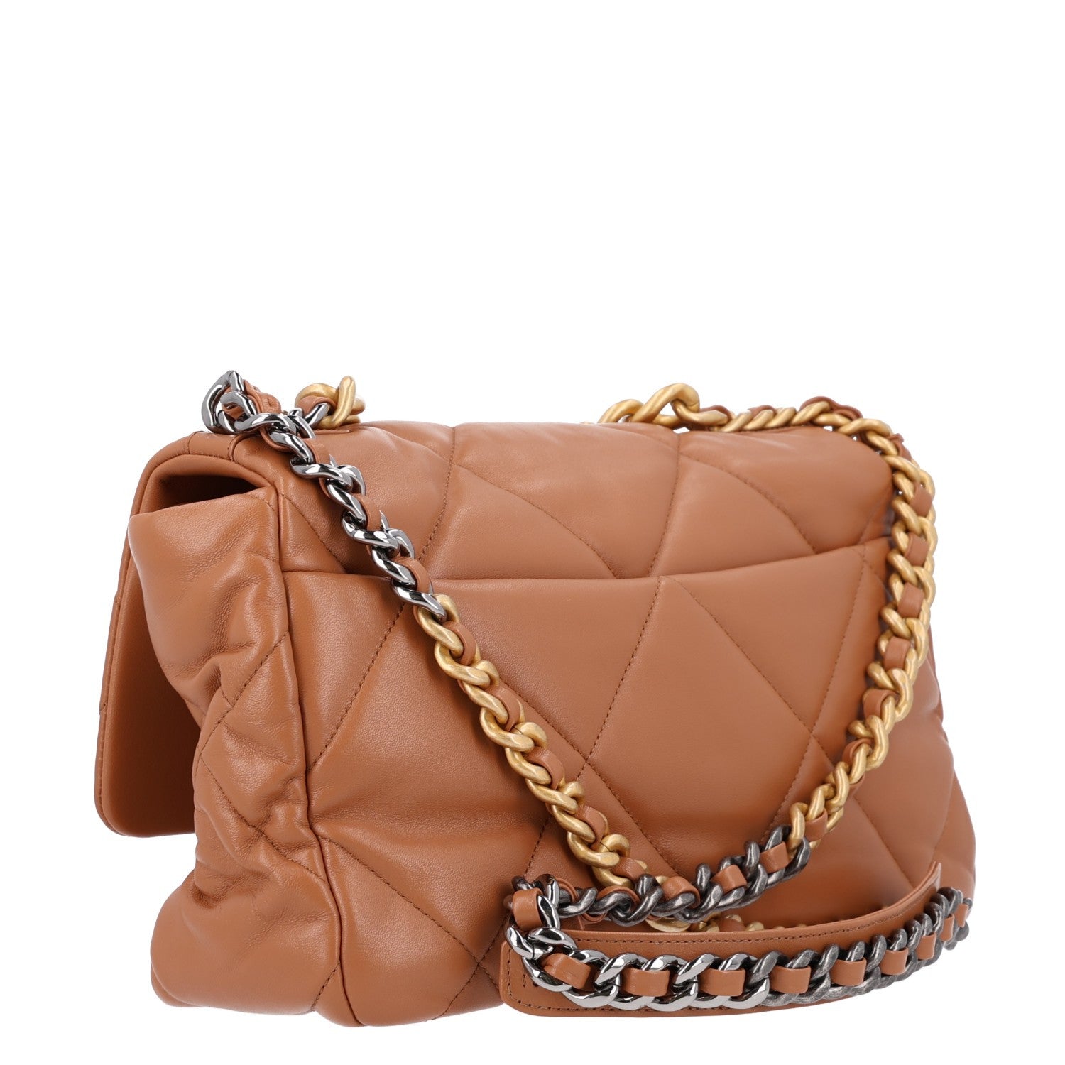 Chanel Lambskin Quilted Large Chanel 19 Flap Brown 1941159