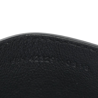 Saint Laurent Grain De Poudre Matelasse Chevron Monogram Credit Card Case Black 8 of 9