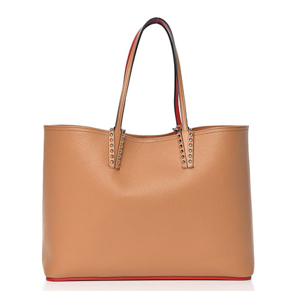 Christian Louboutin Calfskin Spikes East West Cabata Tote Avoine 3 of 11
