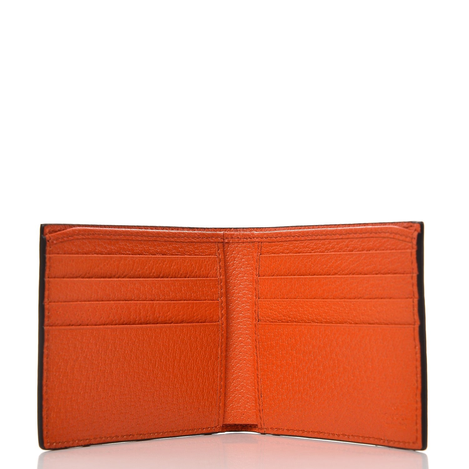 Gucci Grained Cinghiale Web Bi-Fold Wallet Orange 11 of 12