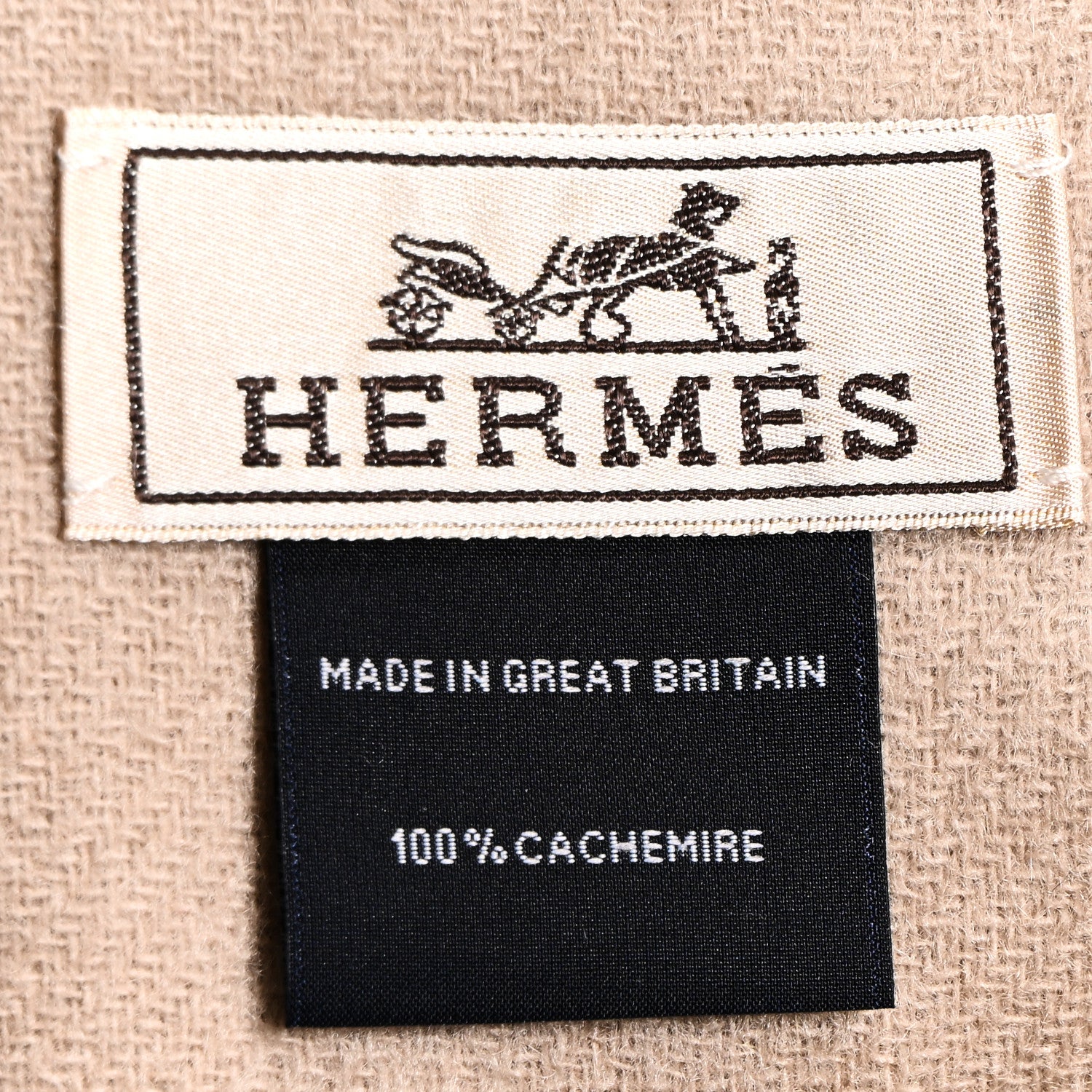 Hermes Cashmere Recto Verso Muffler Marron Glace Craie 3 of 3