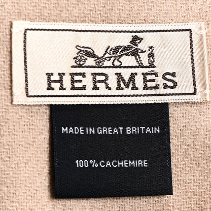 Hermes Cashmere Recto Verso Muffler Marron Glace Craie 3 of 3