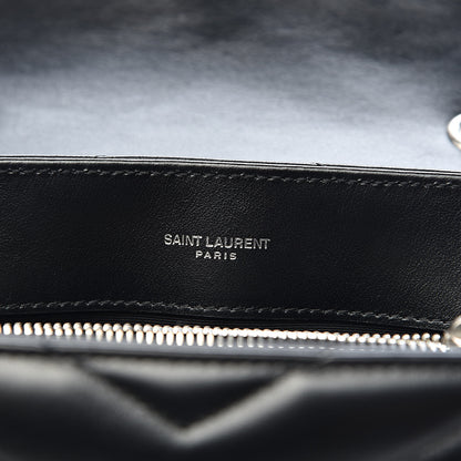 Saint Laurent Calfskin Y Quilted Monogram Small Loulou Chain Satchel Black 6 of 10