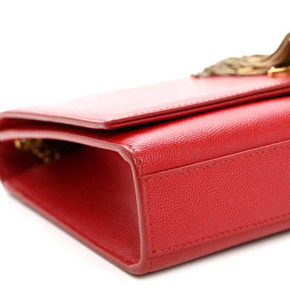 Saint Laurent Grain De Poudre Medium Classic Monogram Kate Tassel Satchel Rouge Eros 8 of 9
