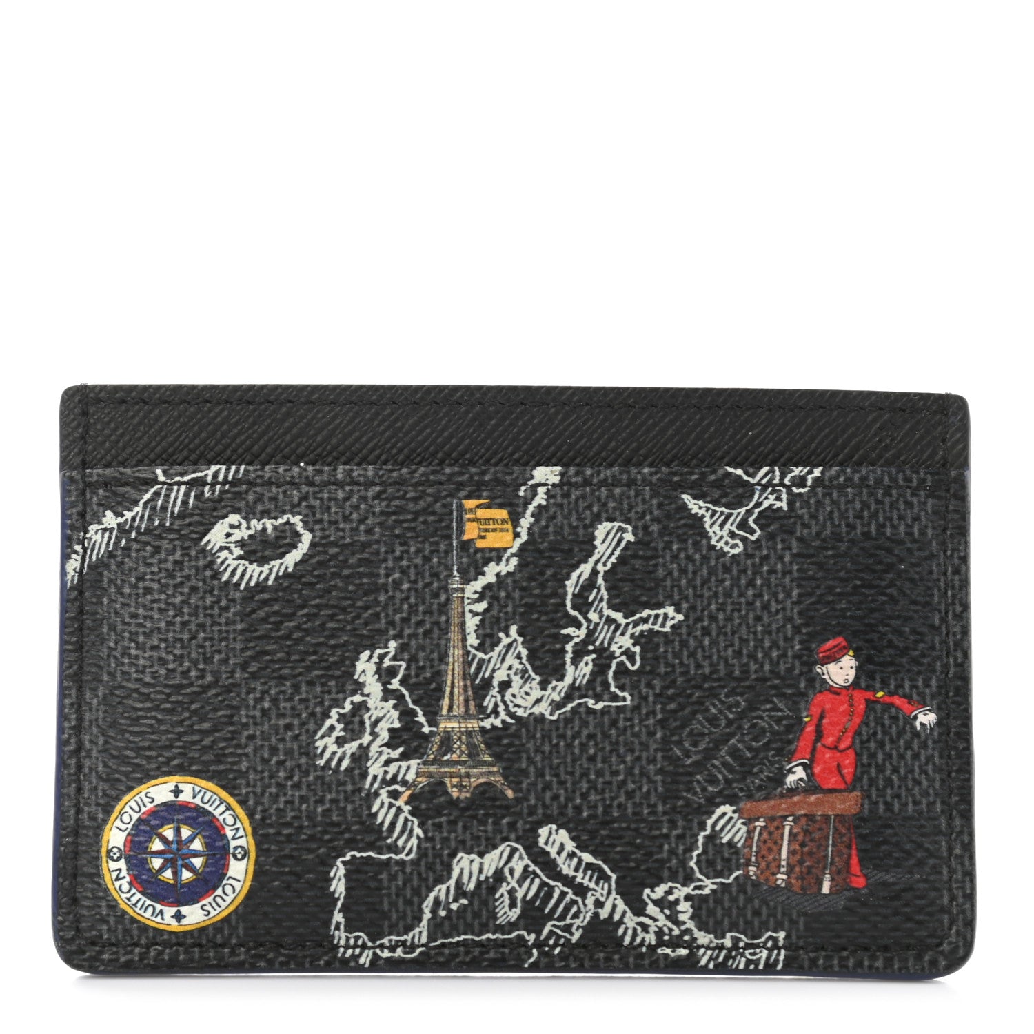 Louis Vuitton Damier Graphite World Map Porte Cartes Simple 1 of 7