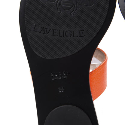 Gucci Calfskin GG Marmont Thong Sandals 35 Deep Orange 8 of 11