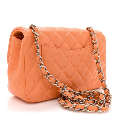 Chanel Lambskin Quilted Mini Rectangular Flap Orange 3 of 12