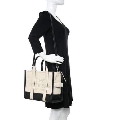 Marc Jacobs Grained Calfskin Small The Tote Bag Ivory Black 2 of 12