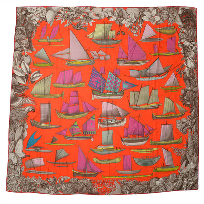 Hermes Cashmere Silk Tous Les Bateaux du Monde Shawl 140 3 of 6