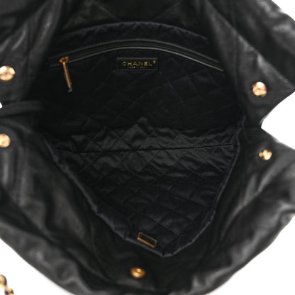 Chanel Shiny Caviar Quilted Monochrome Small Chanel 22 Black 6 of 11