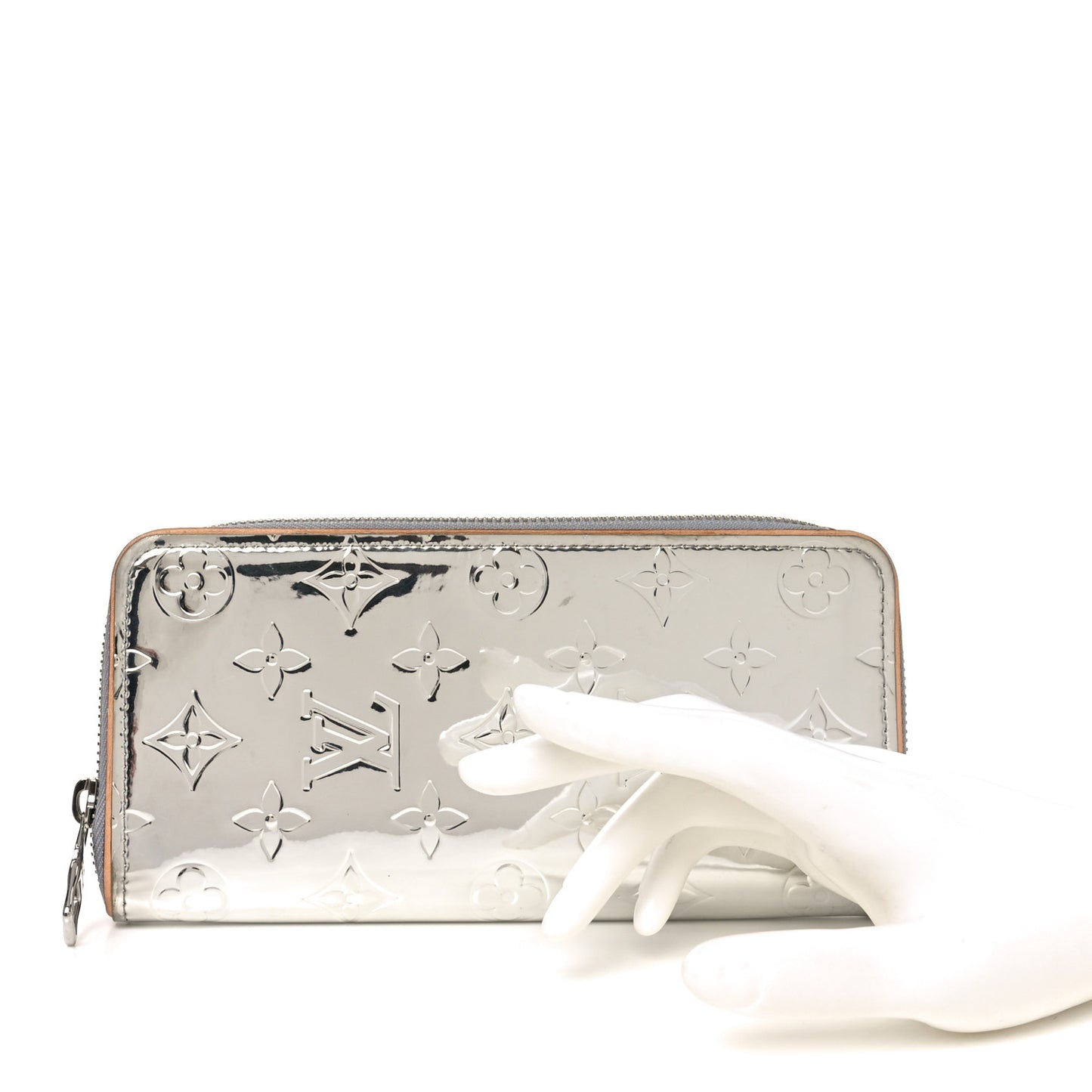 Monogram Mirror Zippy Wallet Silver