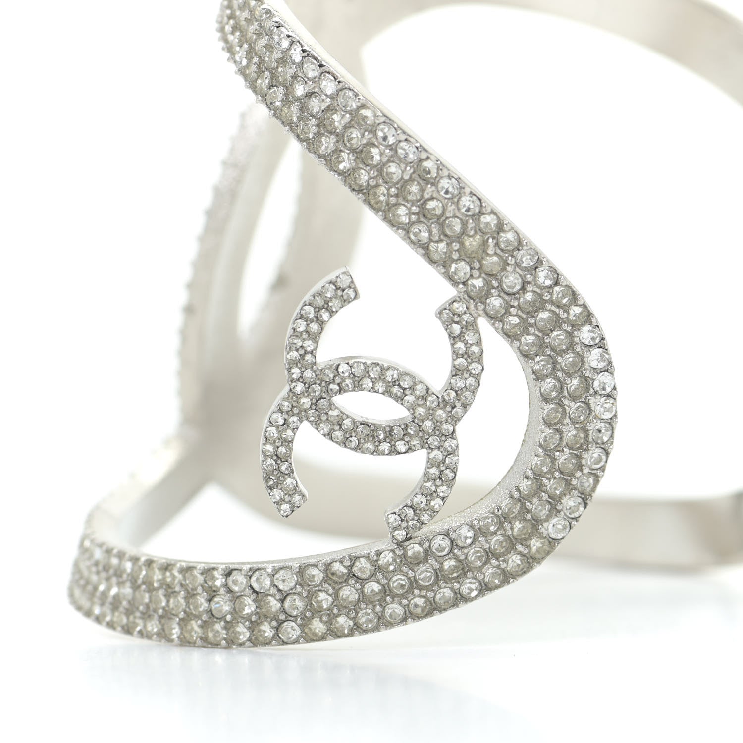 Chanel Crystal CC Cuff Silver 4 of 8
