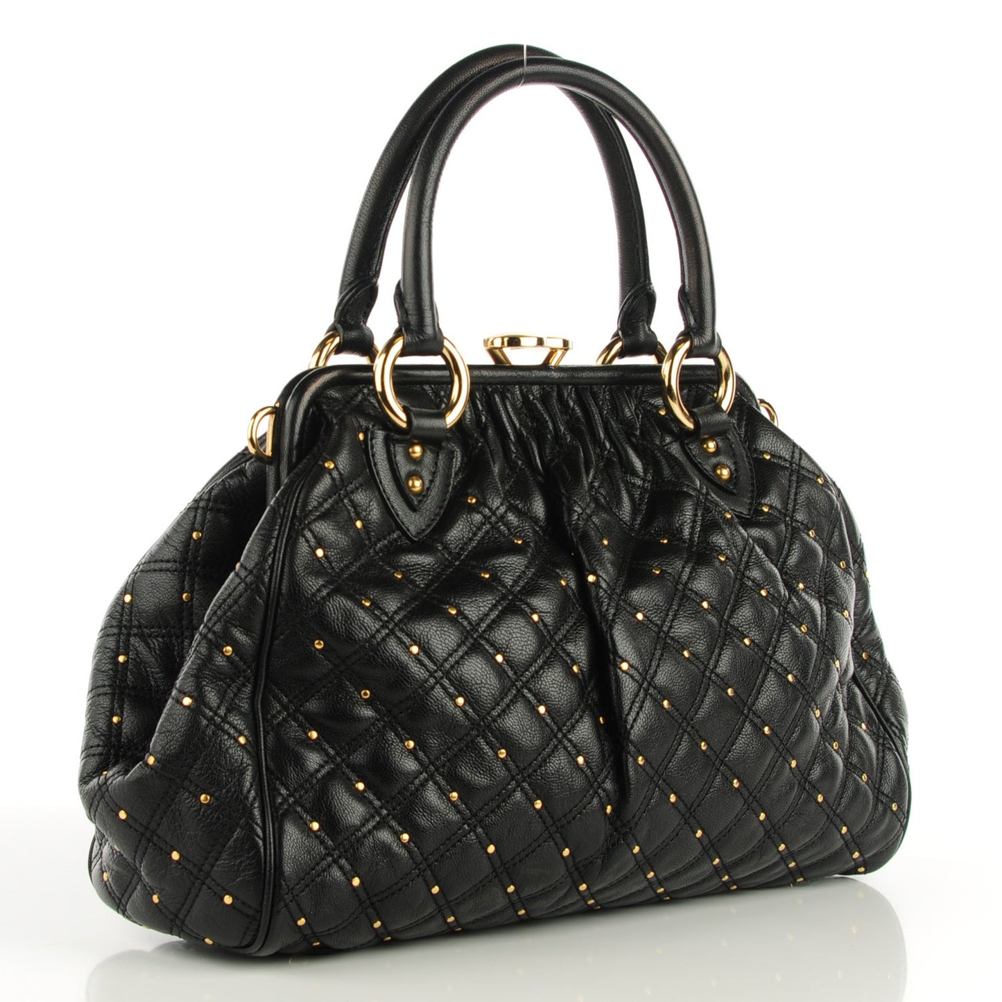 Calfskin Quilted Stardust Stam Black