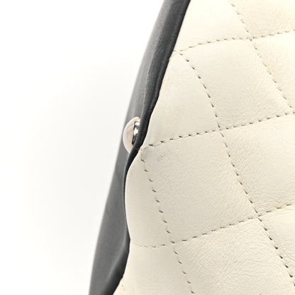 Chanel Calfskin Quilted Medium Cambon Tote White Black 16 of 17