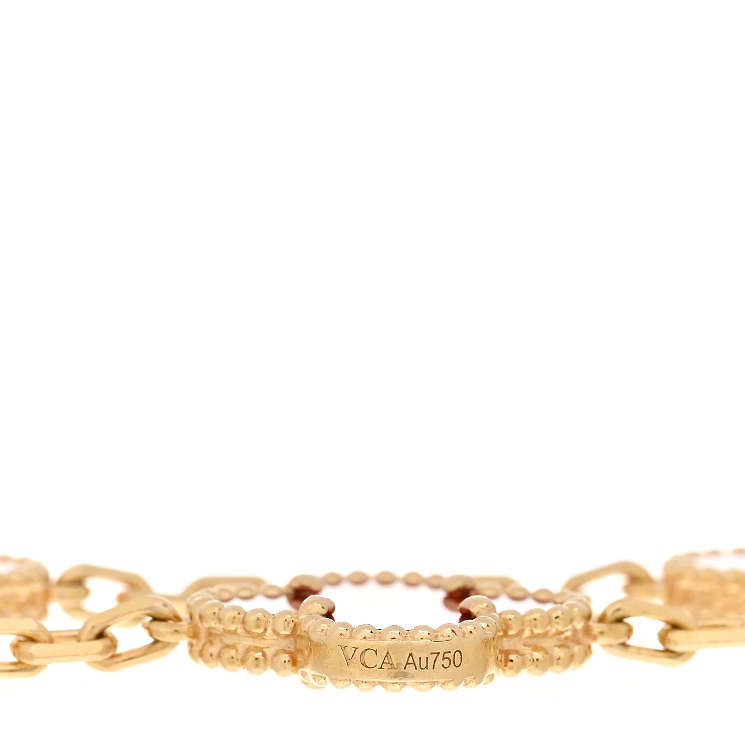 Van Cleef & Arpels 18K Yellow Gold Carnelian 5 Motifs Vintage Alhambra Bracelet 3 of 3