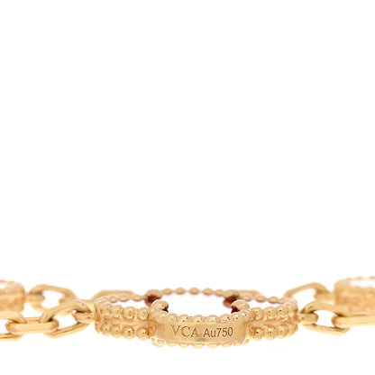 Van Cleef & Arpels 18K Yellow Gold Carnelian 5 Motifs Vintage Alhambra Bracelet 3 of 3