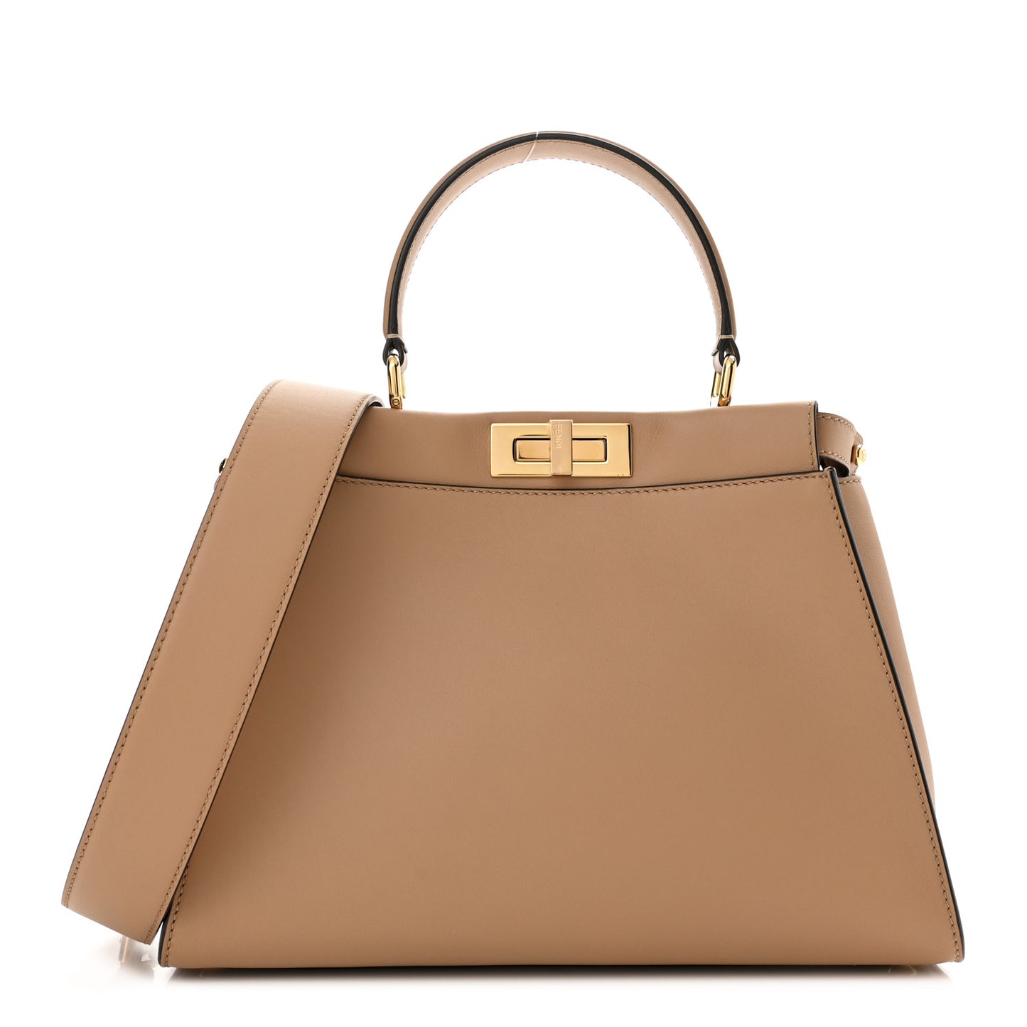 Vitello Seta Nabuk Pequin Medium Peekaboo Iconic Satchel Cuoio Tobacco Moro