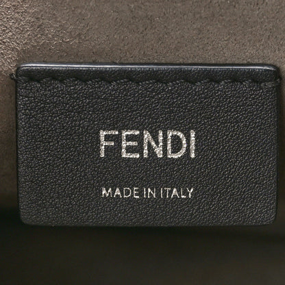 Fendi Raffia Vitello Century F is Fendi FF Embroidered Fringe Small Kan I Shoulder Bag Natural Black 6 of 10
