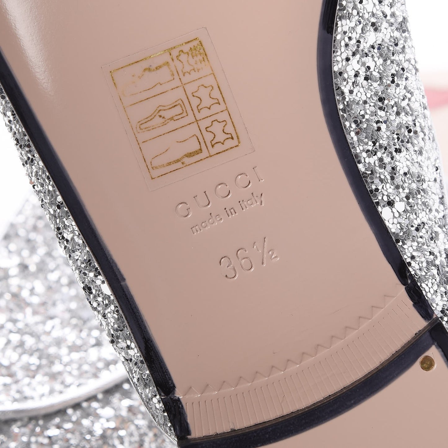 Glitter Princetown Slippers 36.5 Silver