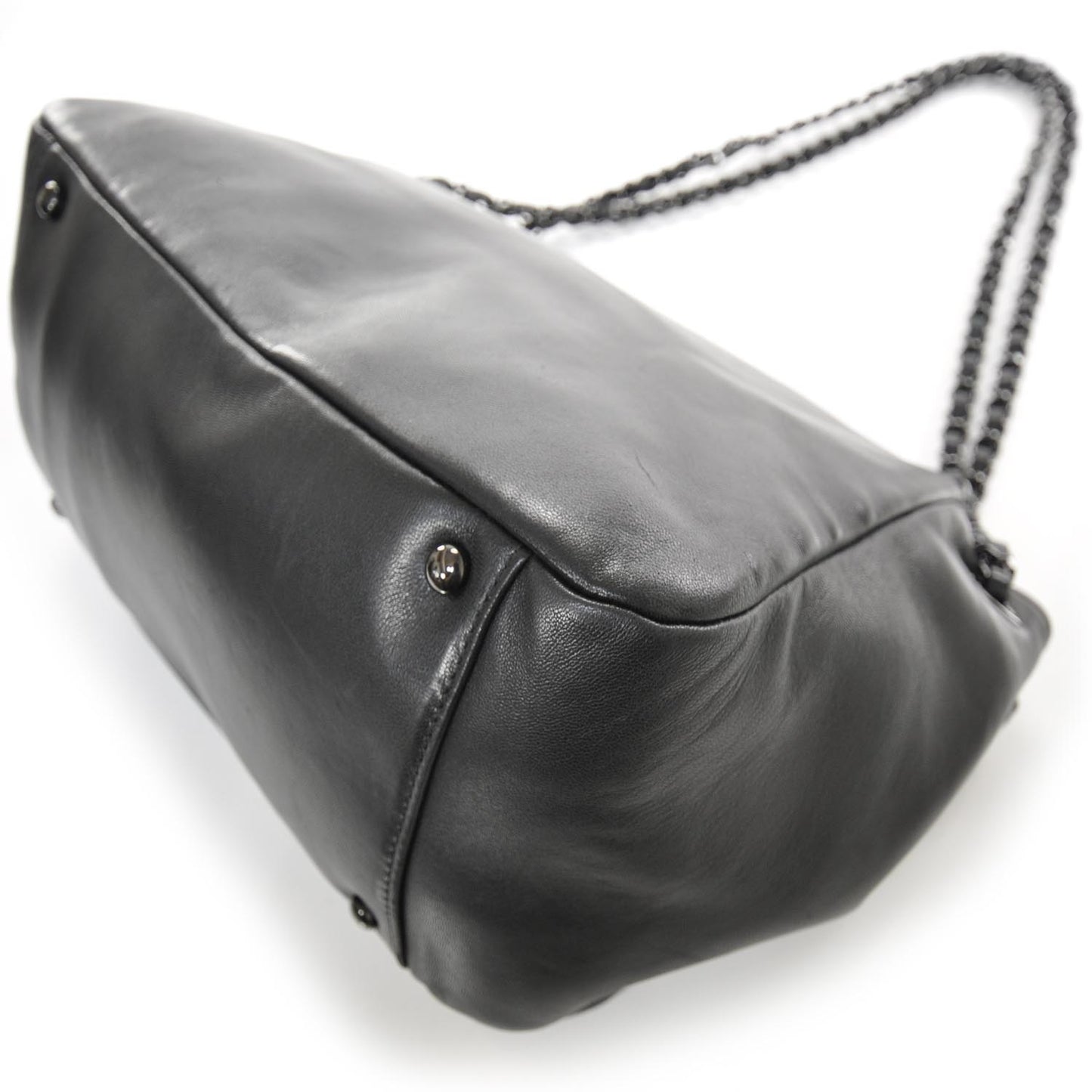 Lambskin Studded Flap Black