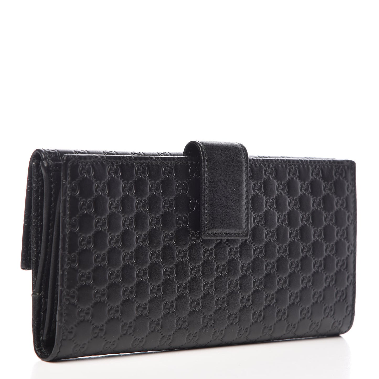 Microguccissima Continental Flap Wallet Black