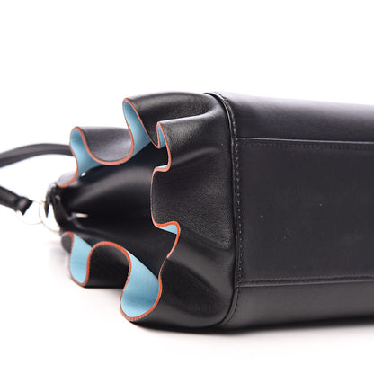 Fendi Nappa Waves Bi-Color Mini Peekaboo Iconic Satchel Black Turchese 9 of 11