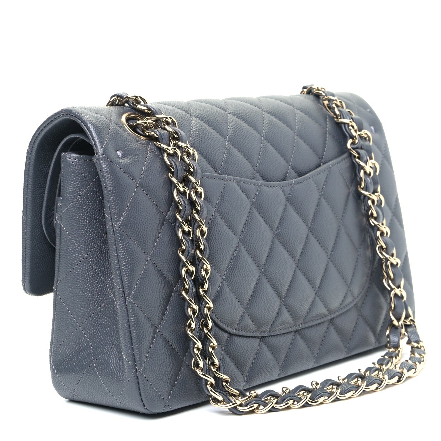Chanel Caviar Quilted Medium Double Flap Dark Grey 2 of 5