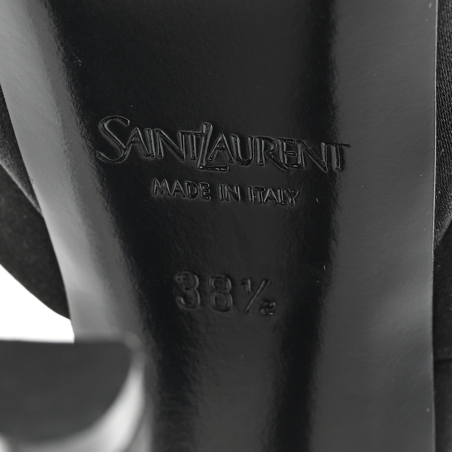 Saint Laurent Crepe Satin Liberat Platform Sandals 38.5 Black 7 of 8