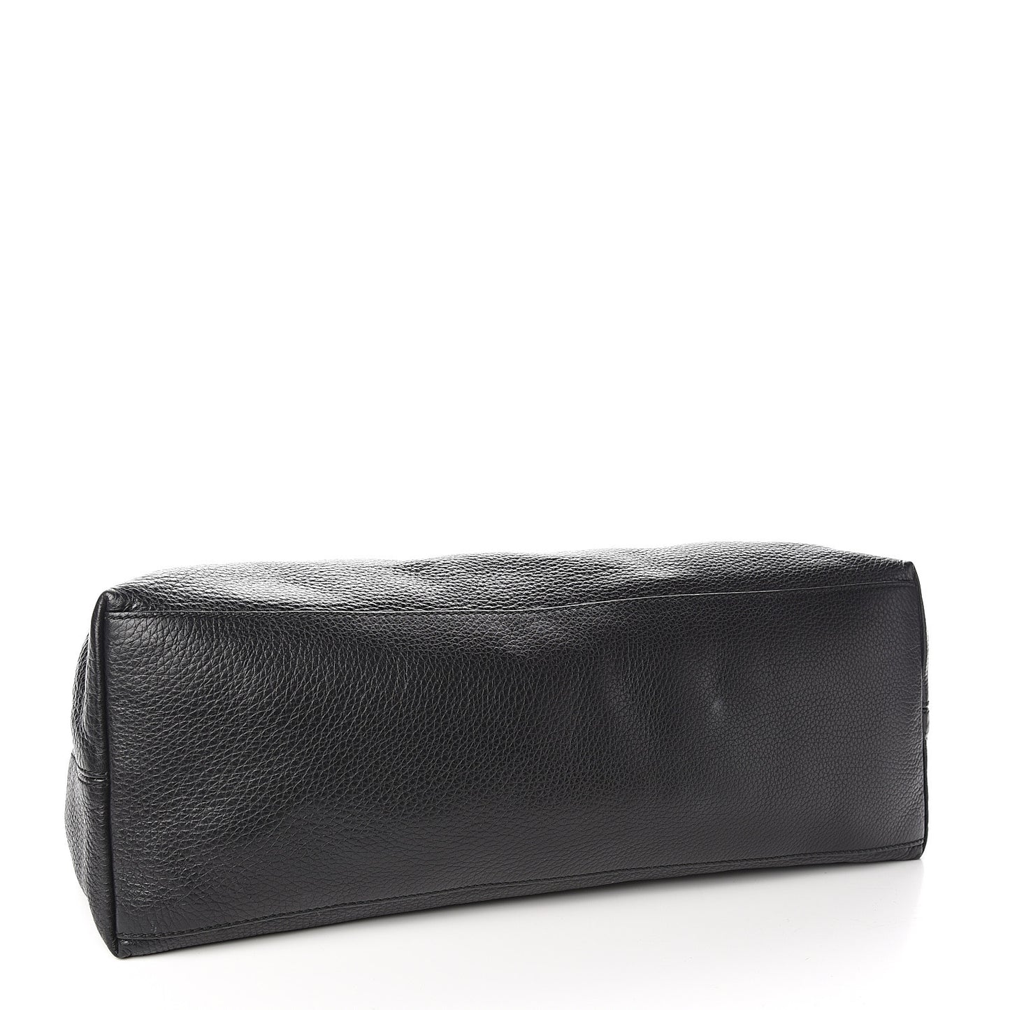 Pebbled Calfskin Large Soho Chain Shoulder Bag Black
