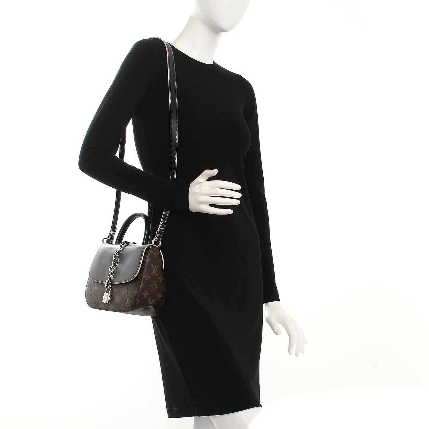 Calfskin Monogram Chain It Bag PM Black