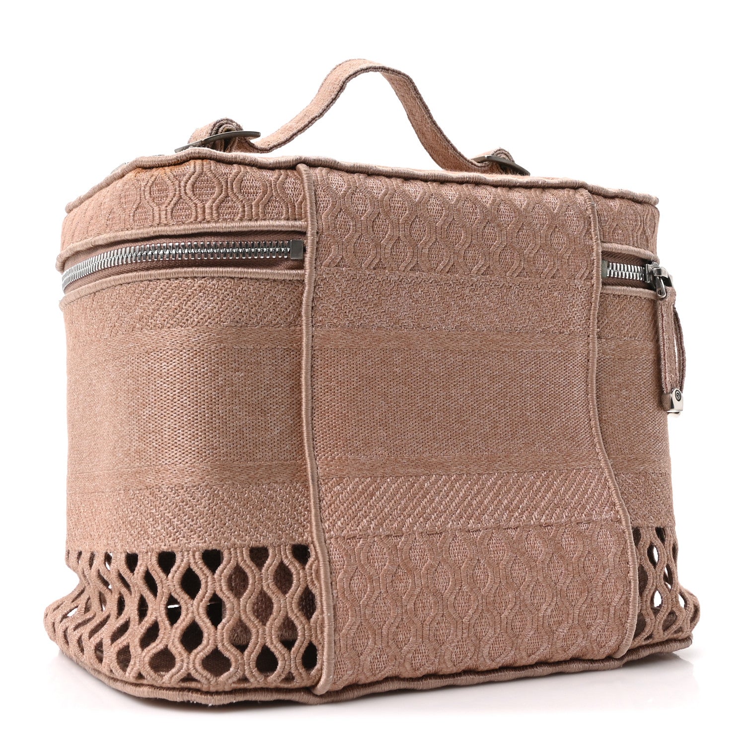 Christian Dior Mesh Embroidered Diortravel Vanity Case Clay 3 of 10