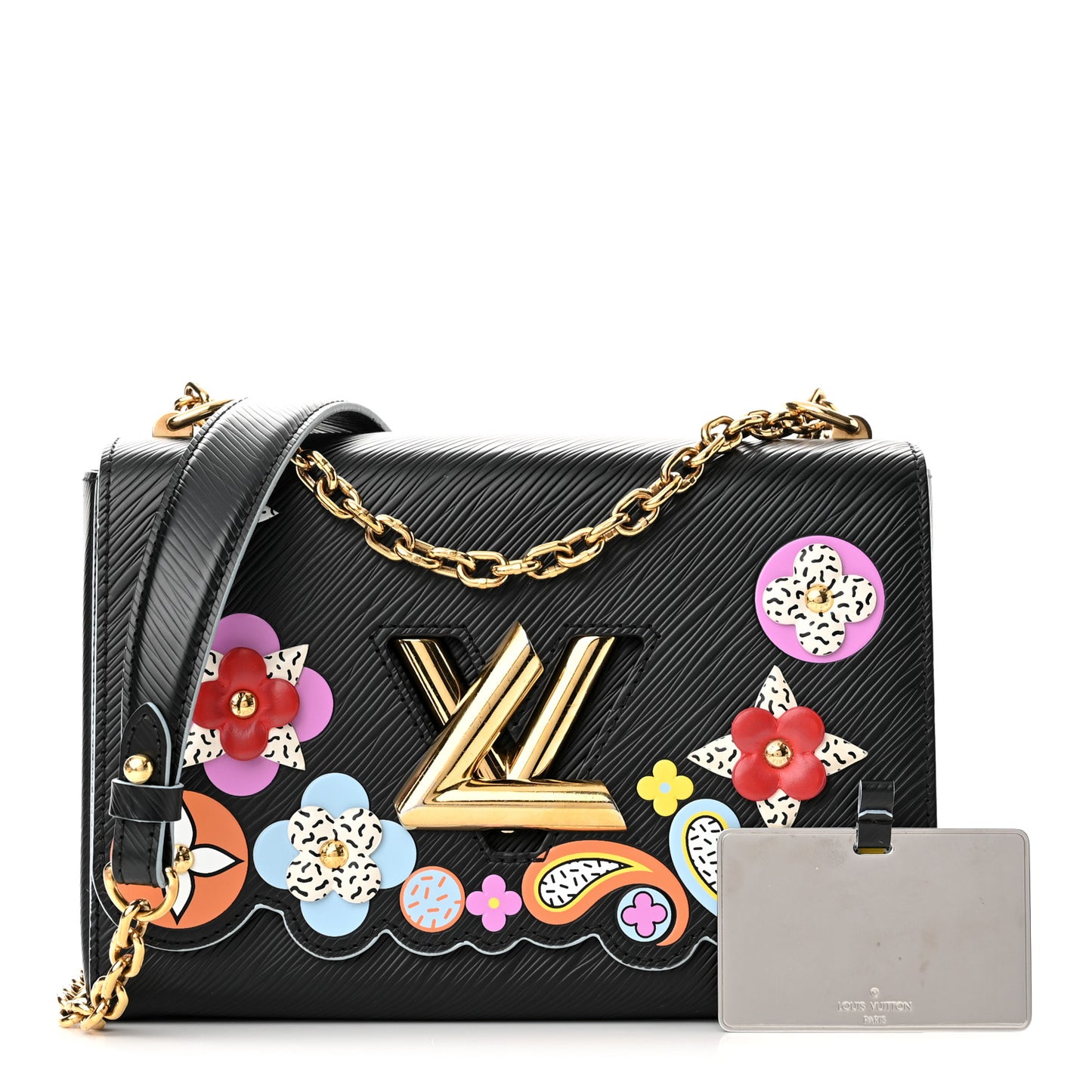 Epi Blooming Flowers Twist Shoulder Bag MM Black