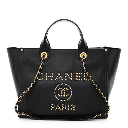 Chanel Caviar Small Studded Deauville Tote Black 1 of 14