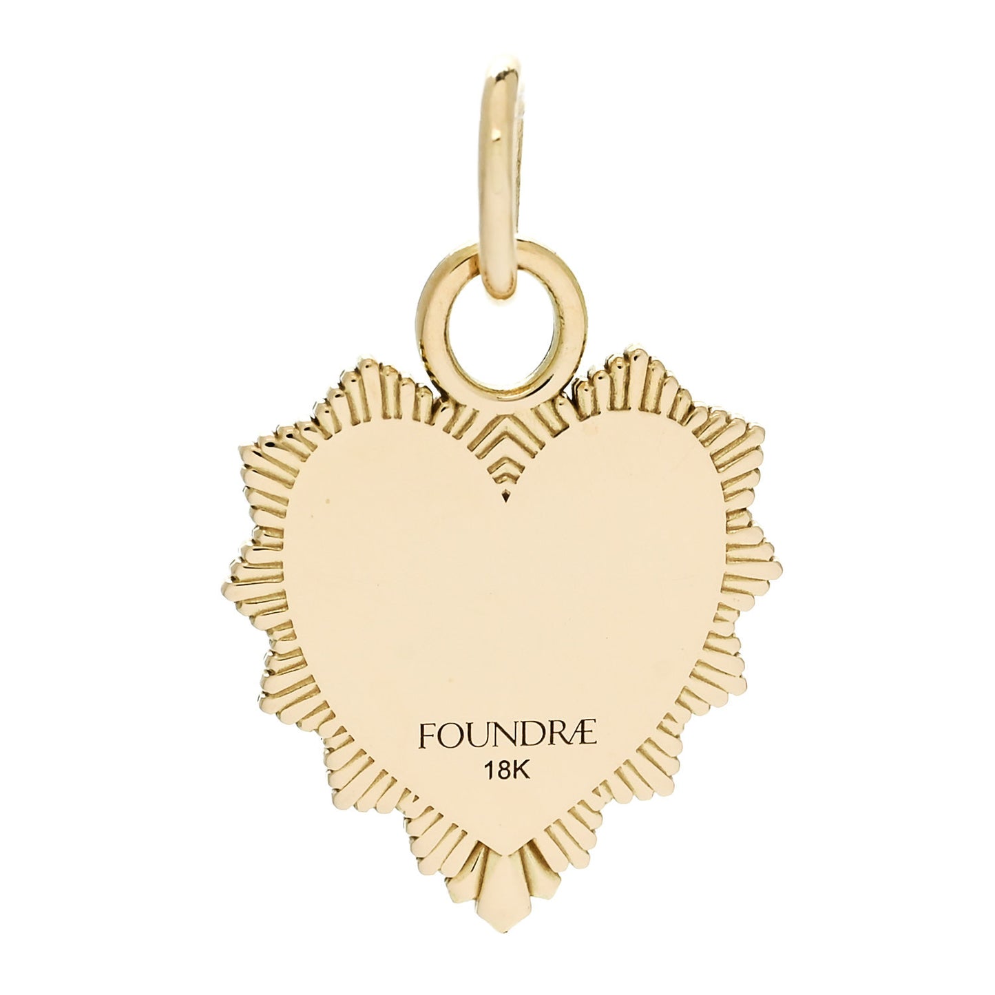 18K Yellow Gold Enamel Reflection Heart Miniature Medallion Pendant