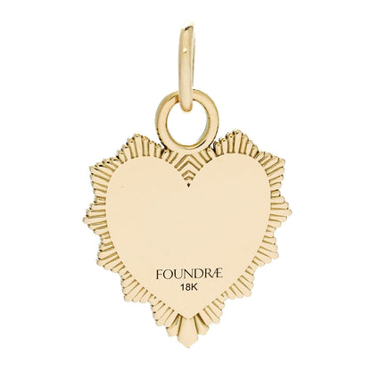 Foundrae 18K Yellow Gold Enamel Reflection Heart Miniature Medallion Pendant 3 of 4