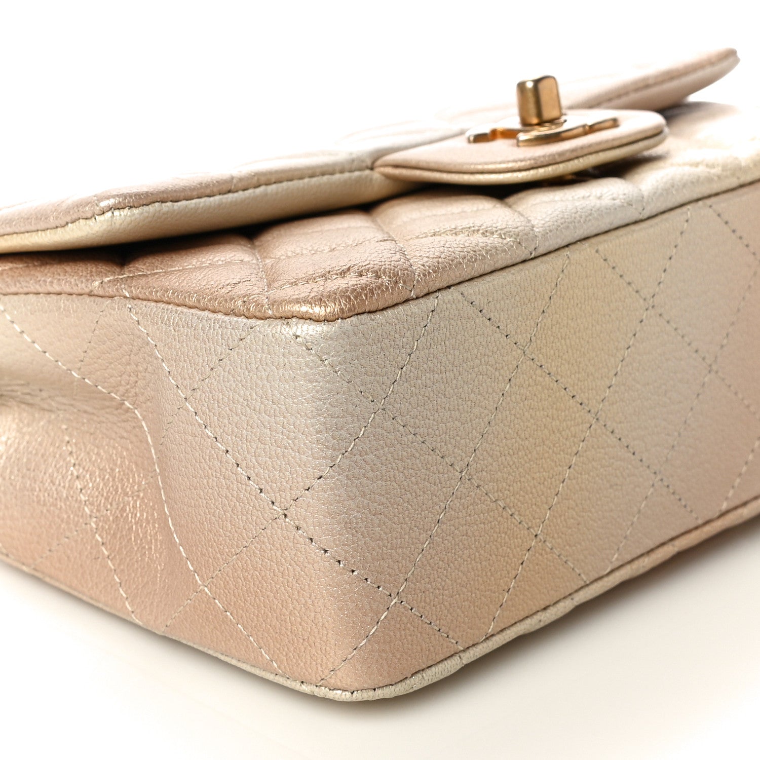 Chanel Metallic Goatskin Quilted Mini Rectangular Flap Gold 8 of 10
