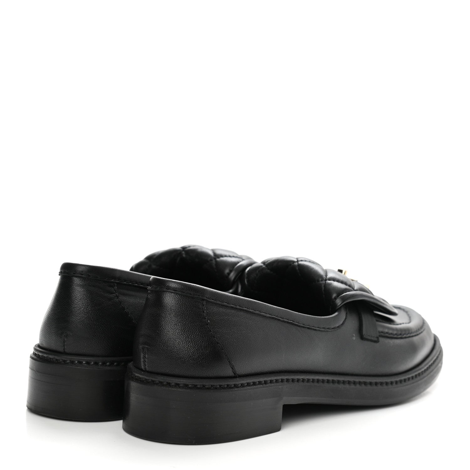 Chanel Lambskin Quilted CC Turnlock Loafers 38 Black 4 of 9